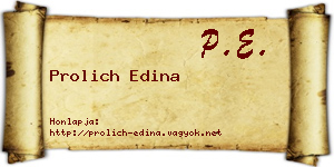 Prolich Edina névjegykártya